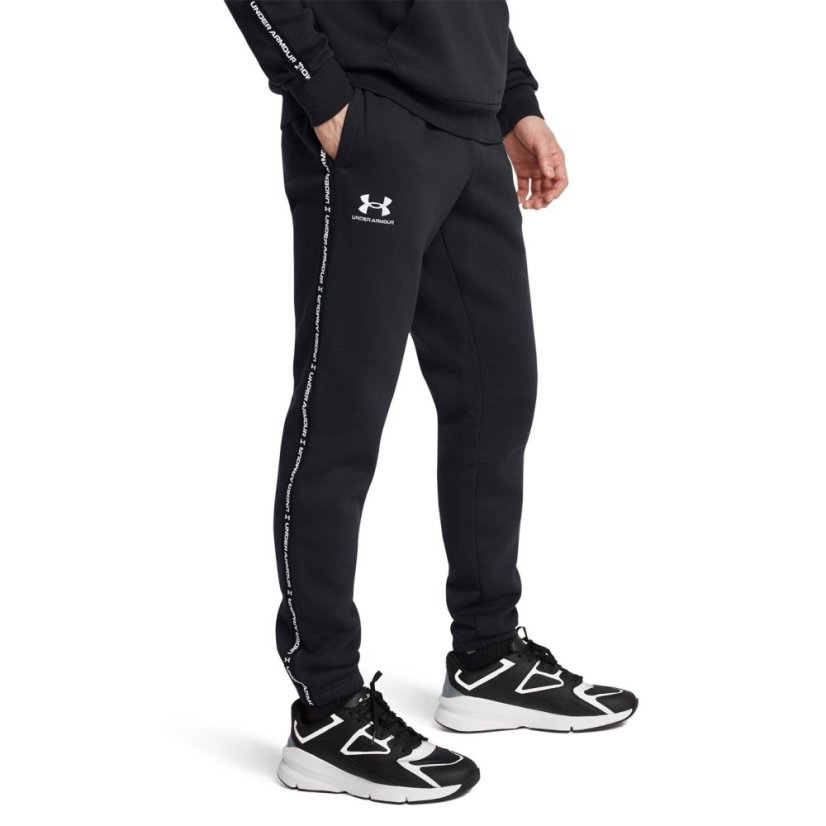 Under Armour Men's Icon Taping Closed Hem Fleece Joggers Black