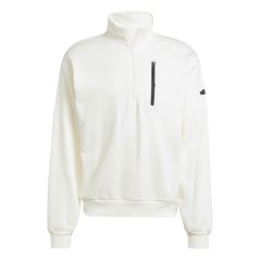 adidas Men's Quarter Zip Fleece Off White
