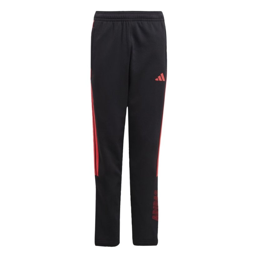 adidas Unisex Kids' Hot Closed Hem Fleece Joggers Black/Lucid Red