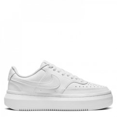 Nike Court Vision Alta Leather Womens Trainers Triple White
