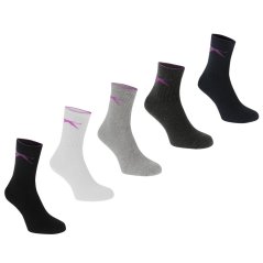 Slazenger 5 Pack Crew Socks Junior Multi
