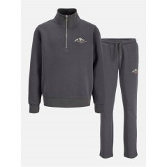 Jack and Jones Kids' Mountain Quarter Zip Fleece Tracksuits Asphalt