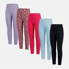 Miso Kids 5 Pack Leggings Black/Pink