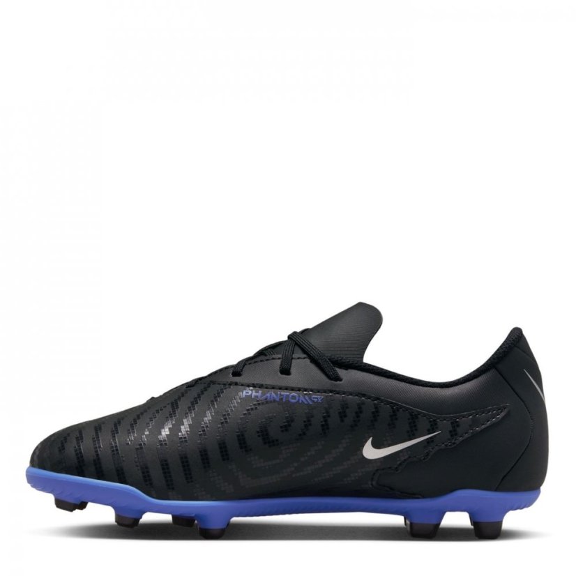 Nike Phantom Club GX Junior Firm Ground Football Boots Black/Chrome