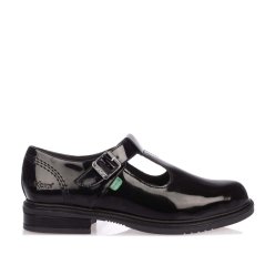 Kickers Lach T-Bar Patent Shoe Black