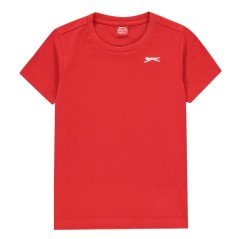 Slazenger Junior Boys Plain Tee shirt Red