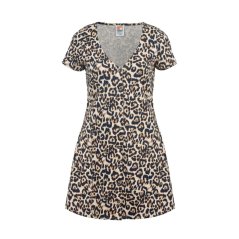 SoulCal Button-Up Mini Dress Leopard Print