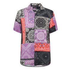 Criminal Damage Men's Bandana Short Sleeve Dress Shirt Multi