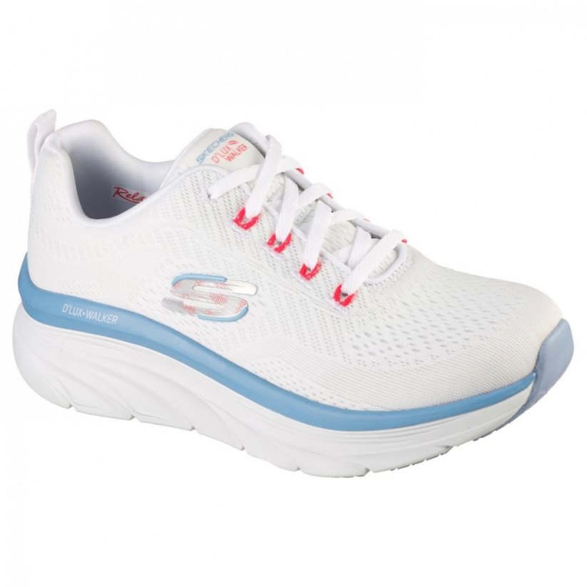 Skechers S LOGO ENGINEERED MESH LACE-UP W White/Pink/Blue