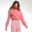 Light and Shade Cropped Hooded Top Ladies Pink