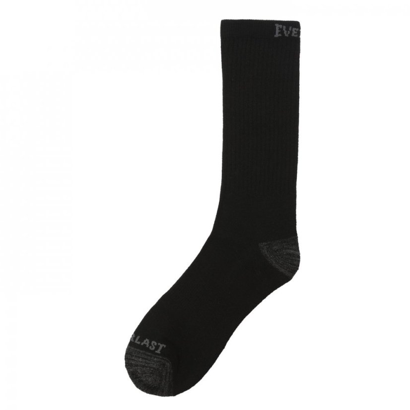 Everlast 6pk Crew Sock Mens Black Bag