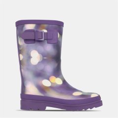 Gelert Kids Marble Waterproof Rubber Sole Wellingtons Purple