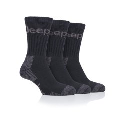 Jeep 3 Pack Terrain Boot Sock Mens Black/Charcoal