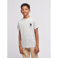 US Polo Assn Plyr 3 Tshirt Jn00 Grey Marl