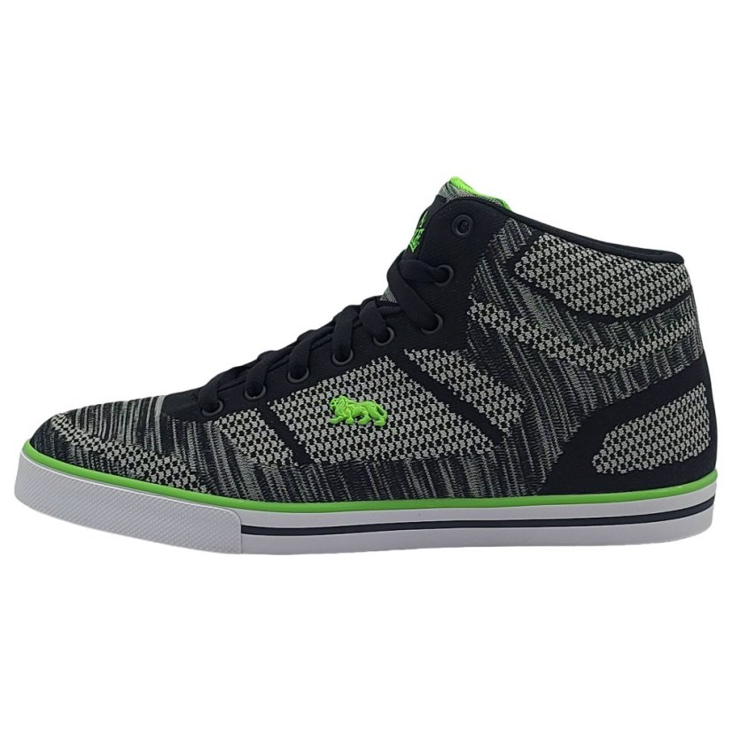 Lonsdale Canons Knit Hi Tops Mens Black/Lime