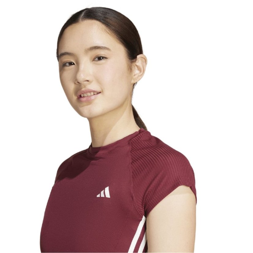 adidas Hyperglam Rib T-Shirt Red