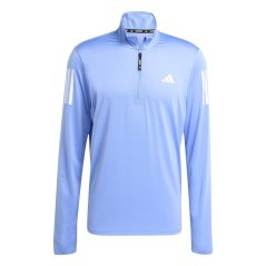 adidas Own The Run Half-Zip Running Top Mens Blue Fusion