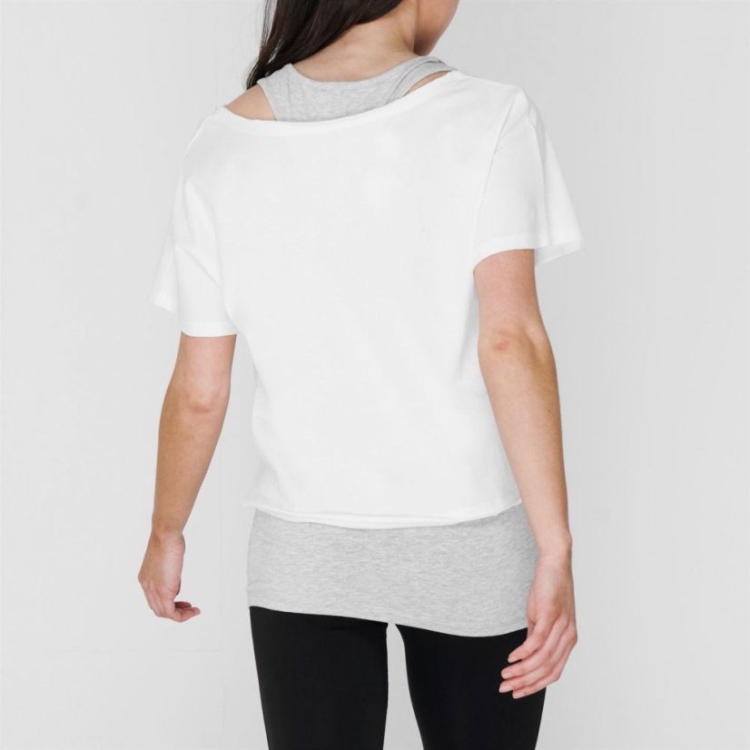 Golddigga Double Layer dámske tričko White/Grey M