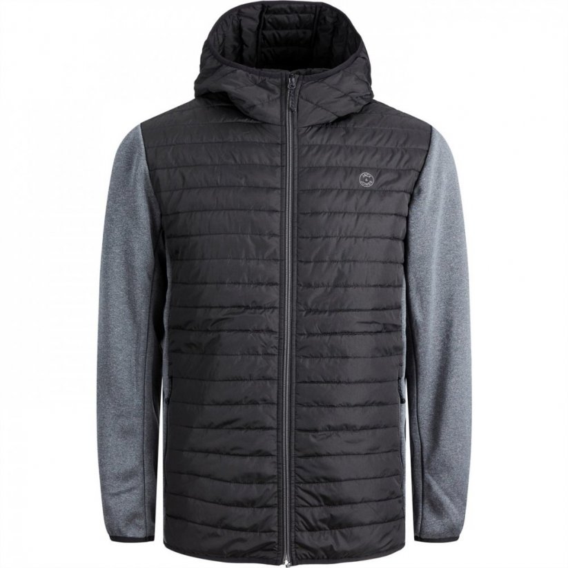 Jack and Jones Quilted Puffer Jacket Black/Grey