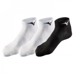 Mizuno 3 Pack Training Mid Ankle Socks White/Black