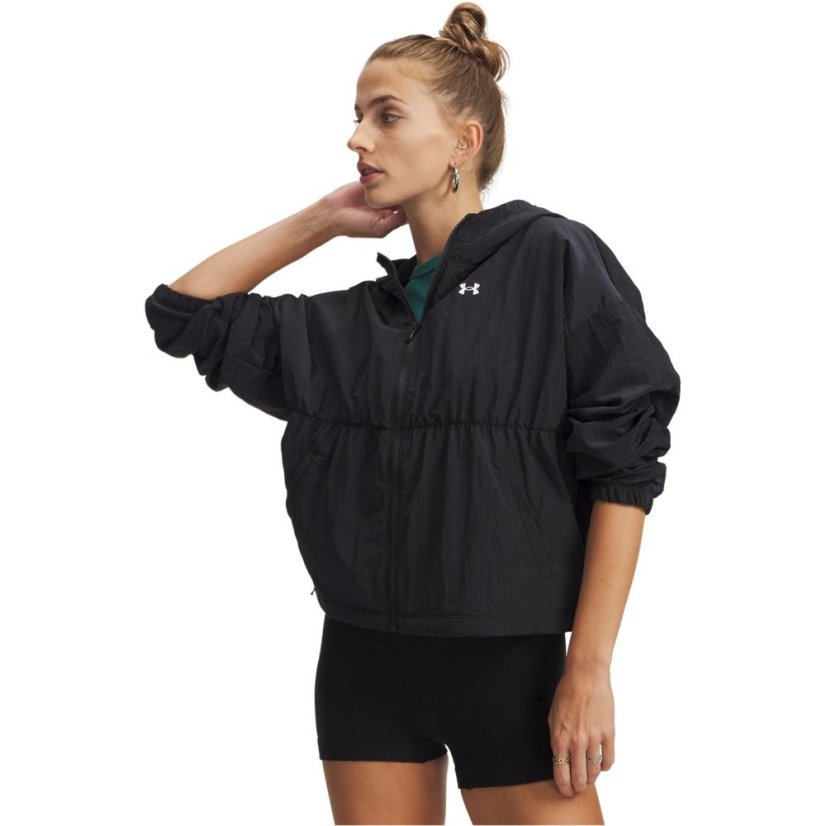 Under Armour Womens Rival Woven Bungee Jacket Black/White