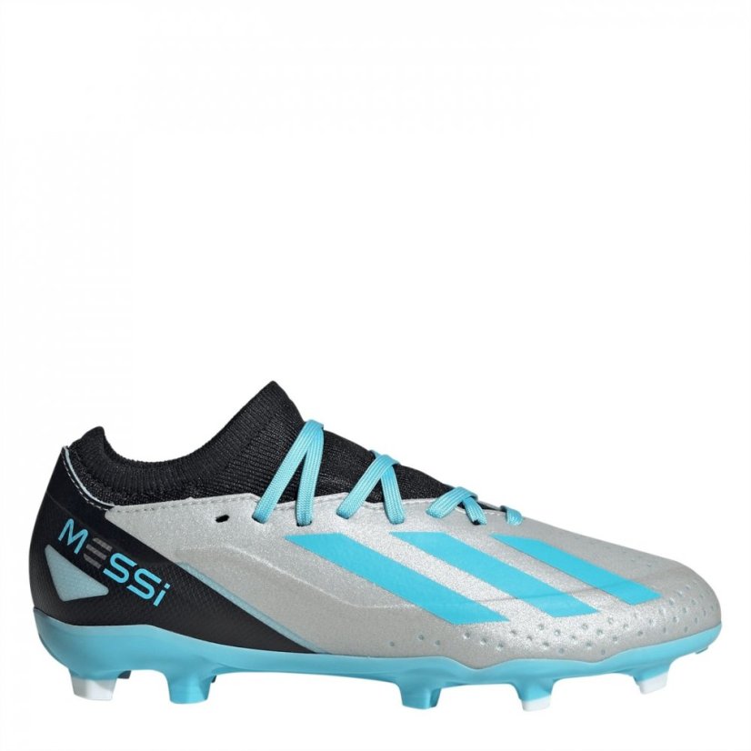 adidas X Crazyfast League Childrens Firm Ground Boots Silver/Blue/Blk