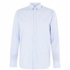 Pierre Cardin Long Sleeve Shirt Mens Blue/Wht Stripe