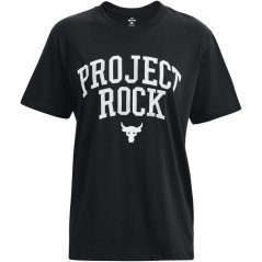 Under Armour Project Rock Heavyweight Campus T-Shirt Women's Black/Ivory