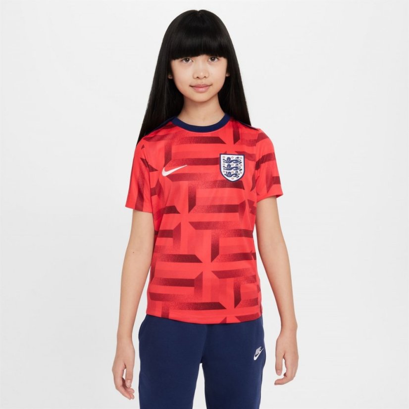 Nike England Academy Pro Pre Match Shirt 2024 Juniors Red/Blue