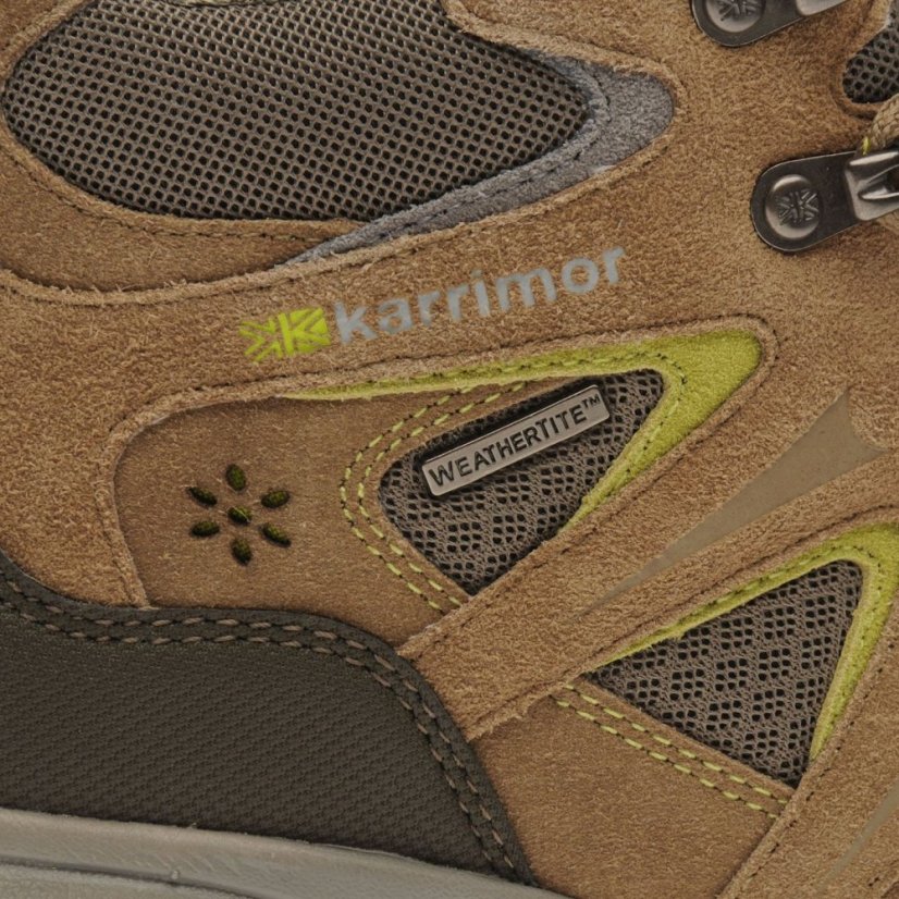 Karrimor Mount Mid Ladies Waterproof Walking Boots Taupe/Green
