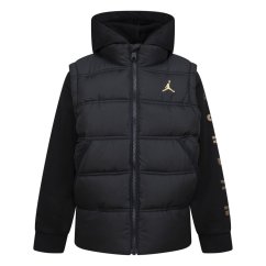 Air Jordan Kids' Lightweight Quilted Puffer Jacket Black/Gold