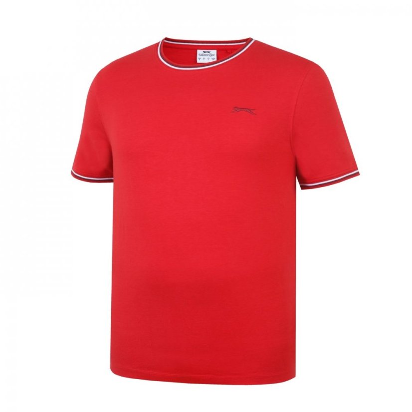 Slazenger Tipped T Shirt Mens Cherry