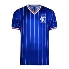 Score Draw Rangers Home Shirt 1984 Blue