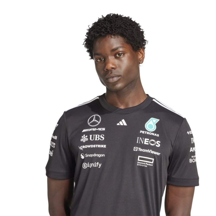adidas Mercedes AMG Petronas Formula One Team Driver Shirt Mens Black/White
