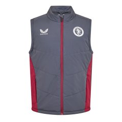 Castore Men's Aston Villa Licensed Manager Football Jacket Ebony/Rhod