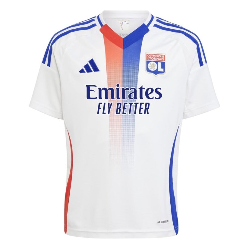 adidas Olympique Lyonnais Home Shirt 2024 2025 Juniors White