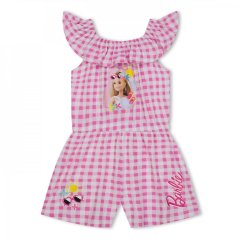 Character Girls Barbie Gingham Frill Detail Playsuit Barbie