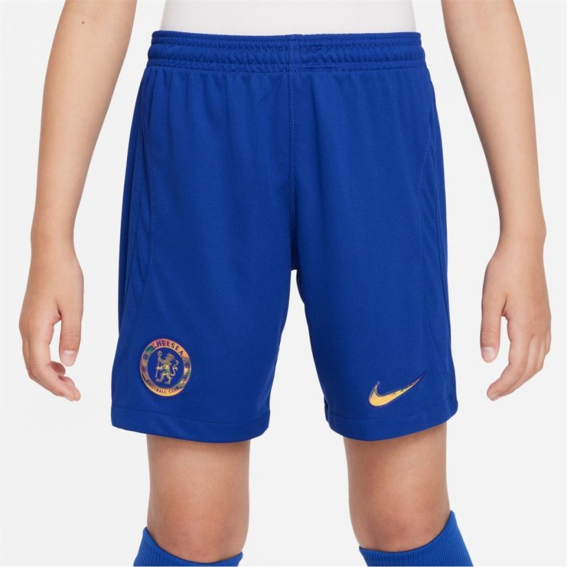 Nike Chelsea Home Shorts 2023 2024 Juniors Blue/Gold