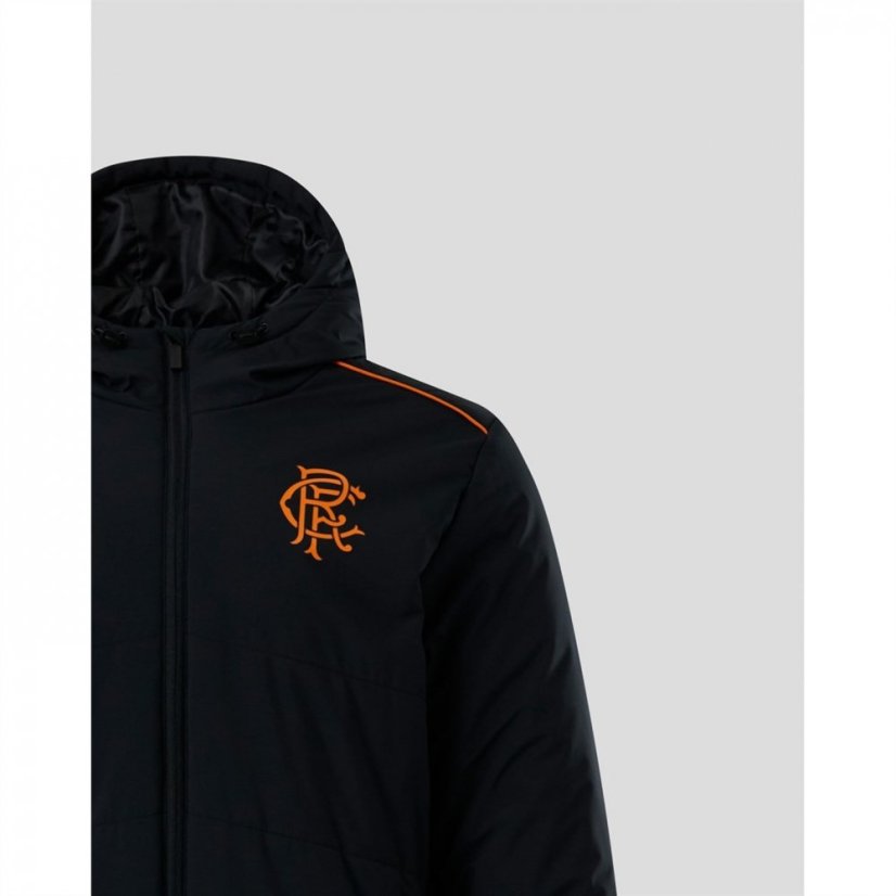 Castore Rangers Training Long Bench Jacket Black/Orange