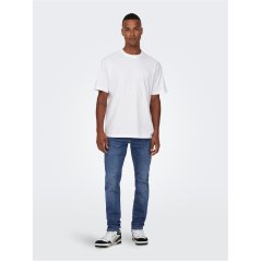 Only and Sons Men's Tapered Jeans Mid Blue Denim