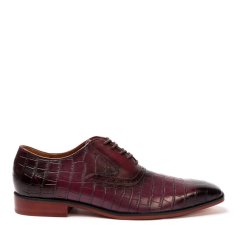 Giorgio Leather Croc Men Oxford Dress Brogue Shoes Maroon