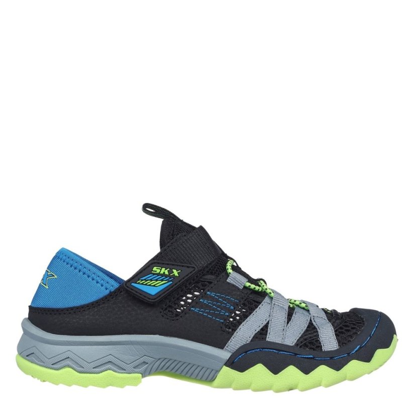 Skechers Kids' Flat Sandals Black/Blue/Lime