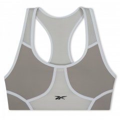 Reebok Lux Racer Colorblocked Padded Bra Womens Medium Impact Sports Boulder Grey