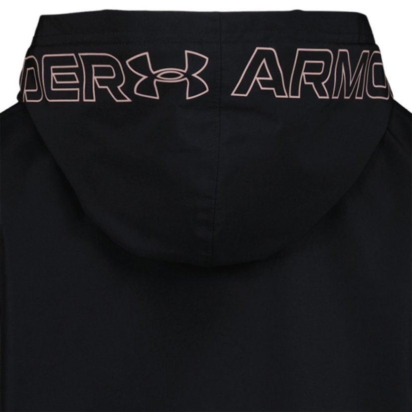 Under Armour Kids' Windproof Long Sleeve Rain Anorak Black/Pink