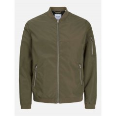 Jack and Jones Men's Rush Water-Resistant Long Sleeve Bomber Jacket Dusty Olive