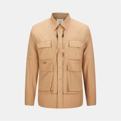 Firetrap Men's 3-in-1 Convertible DWR Full Zip Long Sleeve Overshirt Khaki