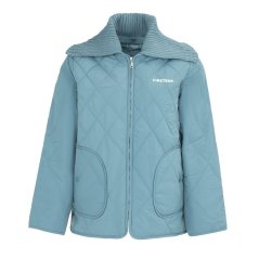 Firetrap Women's Long Sleeve Hip Length Quilted Jacket Blue