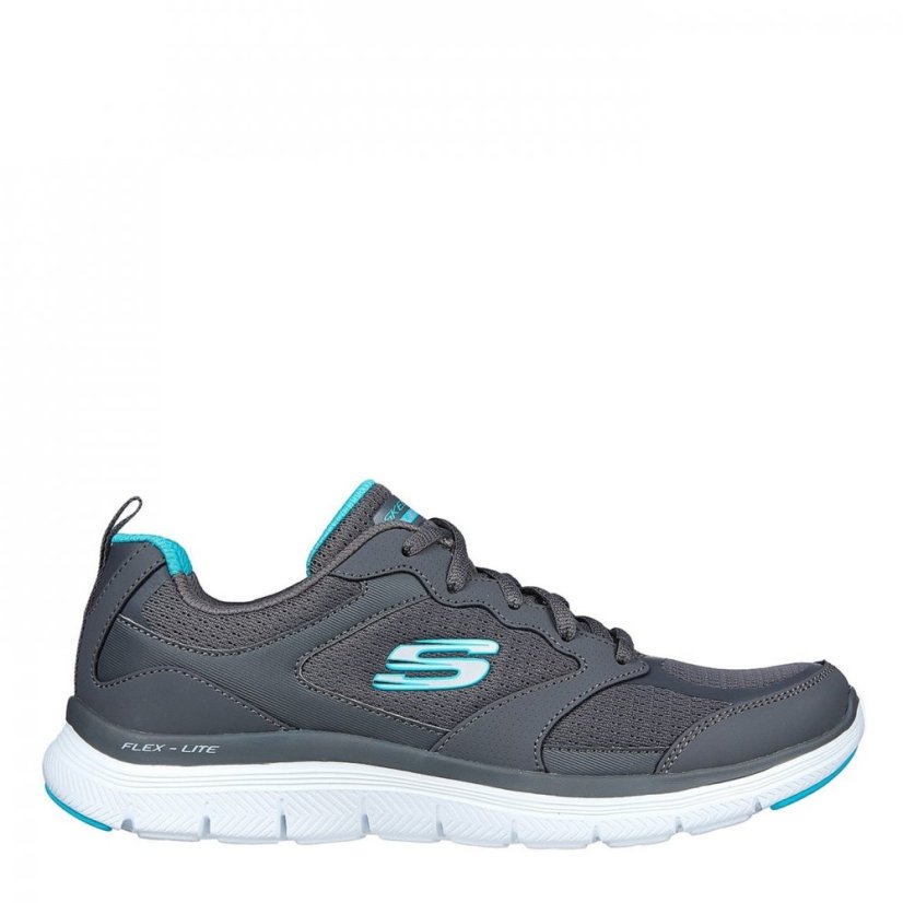 Skechers Flex Appeal 4 Active Flow Trainers Womens Grey/Aqua