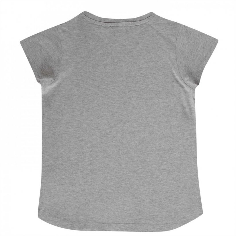 LA Gear V Neck T Shirt Junior Girls Grey Marl