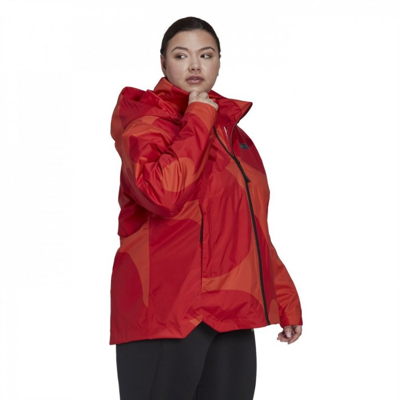 adidas Marimekko Traveer RAIN.RDY Plus Size Jacket Womens Orange
